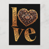 Liefdeswoord met romantisch filigraan roze hart briefkaart (Voorkant)