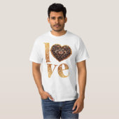 Liefdeswoord met romantisch filigraan roze hart t-shirt (Voorkant volledig)
