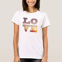 Liefdeswoord polygonale ombre modern design t-shir t-shirt