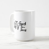 Liefdeswoordtypografie Koffiemok (Voorkant links)
