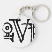 Liefdeswoordtypografie Sleutelhanger (Achterkant)