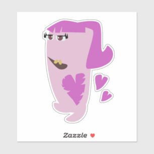 Liefdeszieke Tiener Monster Cartoons Illustratie Sticker