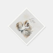 Liefdeszwanen romantische bruiloft servet (Hoek)