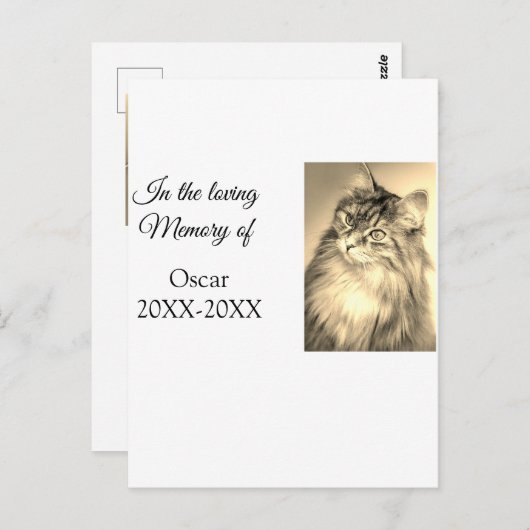 liefdevol aandenken rouwdienst voeg huisdier naam  briefkaart (Voorkant / Achterkant)