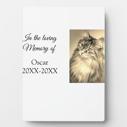 liefdevol aandenken rouwdienst voeg huisdier naam  fotoplaat (voorkant)