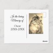 liefdevol aandenken rouwkaart voeg huisdier naam f briefkaart (Achterkant)