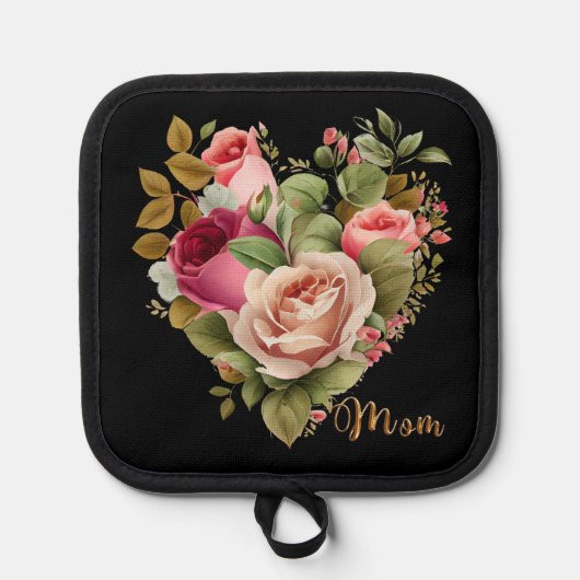 Liefdevol bloemenhart pannenlap (Voorkant)