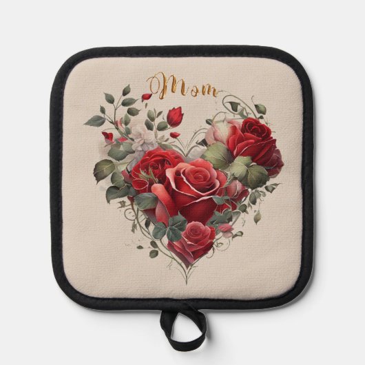 Liefdevol bloemenhart pannenlap (Voorkant)