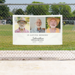 Liefdevol geheugen Moderne stijlvolle 3-foto begra Spandoek