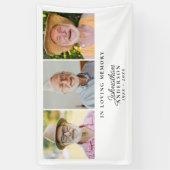 Liefdevol geheugen Moderne stijlvolle 3-foto begra Spandoek (Verticaal)