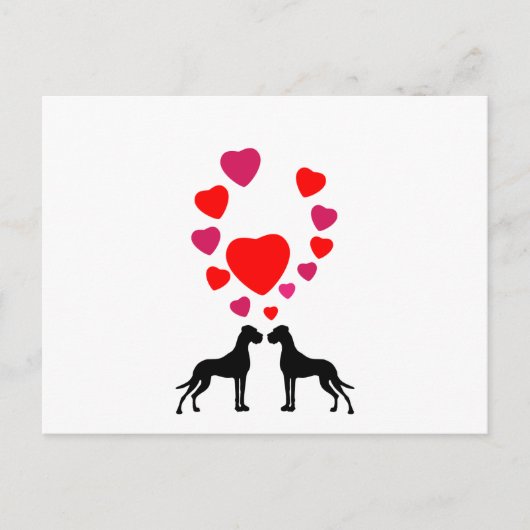 Liefdevol Great Dane-koppel Briefkaart (Voorkant)
