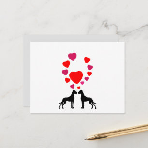 Liefdevol Groot Dane Paar Briefkaart