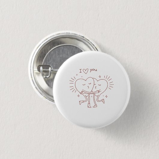 Liefdevol hart accessoire speld ronde button 3,2 cm (Voorkant /achterkant)
