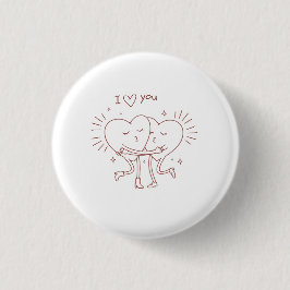 Liefdevol hart accessoire speld ronde button 3,2 cm