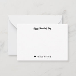 Liefdevol Hart Doodle Patroon Roze Valentijnsdag Notitiekaartje