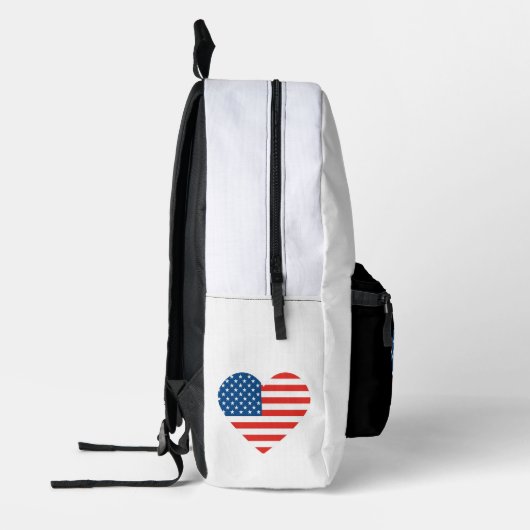 Liefdevol hart gevormd Amerikaanse vlag ontwerp Bedrukte Rugzak (Links)