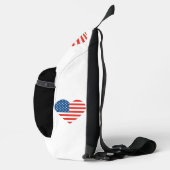 Liefdevol hart gevormd Amerikaanse vlag ontwerp Sling Bag (Rechts)