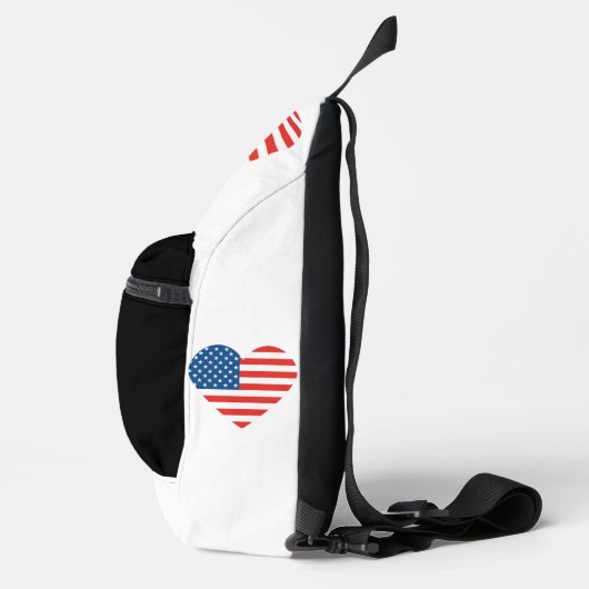 Liefdevol hart gevormd Amerikaanse vlag ontwerp Sling Bag (Rechts)