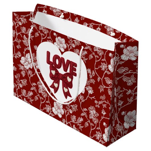 Liefdevol Hart  Groot Cadeauzakje (Achterkant Gekanteld)