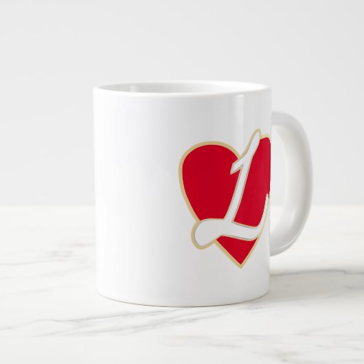 Liefdevol hart grote koffiekop (Voorkant rechts)