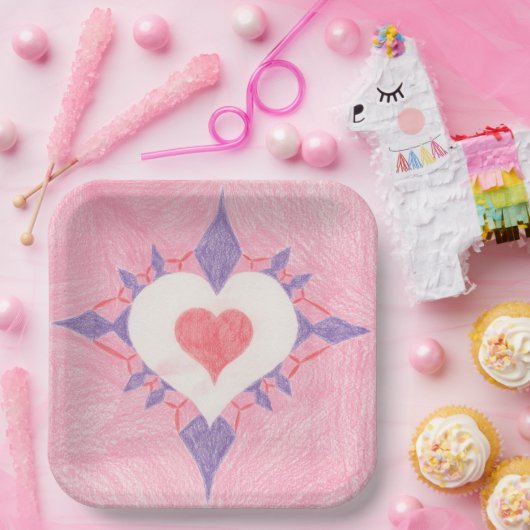 Liefdevol Hart Papieren Bordje (Feest)