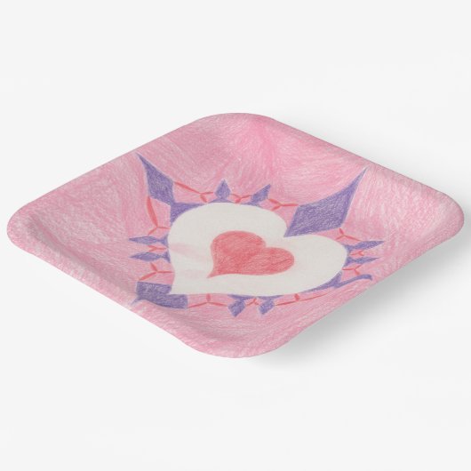 Liefdevol Hart Papieren Bordje (Gebogen)