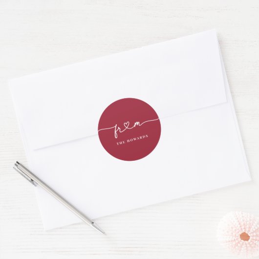 Liefdevol Hart Vakantie Sticker Envelope Zegel (Envelop)