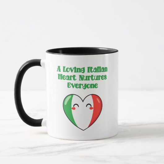 Liefdevol Italiaans Hart Verzorgd Iedereen Design Mok (Links)