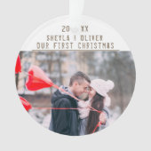 Liefdevol Koppel 1e Kerstmis Keepsake 2 Foto's Ornament (voorkant)