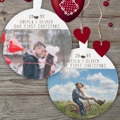 Liefdevol Koppel 1e Kerstmis Keepsake 2 Foto's Ornament