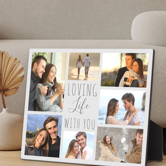 Liefdevol Leven Met Jou 7 Foto Collage - Grijs Fotoplaat