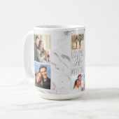 Liefdevol leven met jou - 7 fotocollage grijs marm koffiemok (Voorkant links)