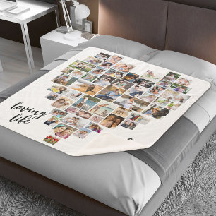 Liefdevol Leven Met Jou Hartvormige 51 Foto Collag Sherpa Deken