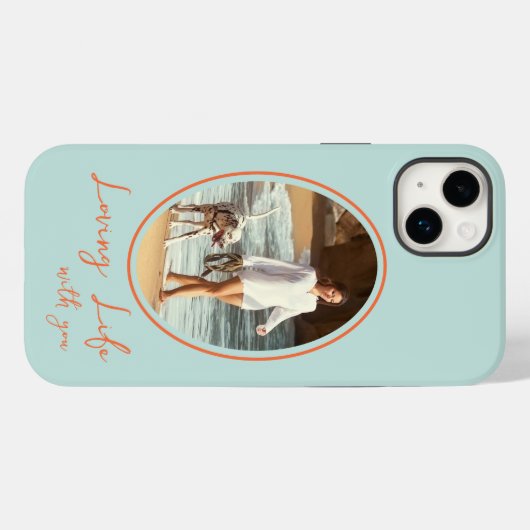 Liefdevol leven met u Mint Sinaasappel Ovaal ingel Case-Mate iPhone Case (Achterkant (horizontaal))