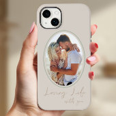 Liefdevol leven met u Neutral Oval Framed Photo Case-Mate iPhone Case