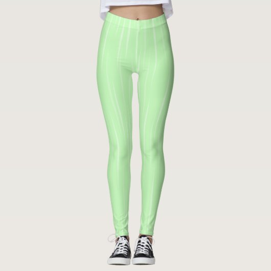 Liefdevol Licht Groen Organisch Unieke Vlammen Leggings (Voorkant)