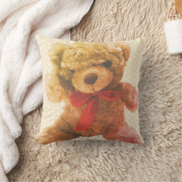 Liefdevol lichtbruine vintage teddybeer babyslaapk kussen