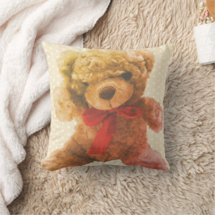Liefdevol lichtbruine vintage teddybeer babyslaapk kussen