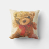 Liefdevol lichtbruine vintage teddybeer babyslaapk kussen (Voorkant)