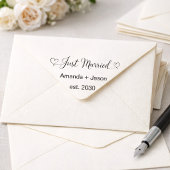 Liefdevol Net Getrouwd Harten Zwarte Script Rubberstempel