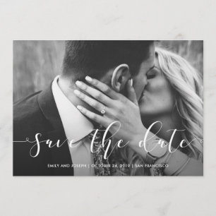 Liefdevol script Sla de datum op met foto Save The Date