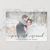 Liefdevol script | Vrolijk en getrouwd met foto Feestdagenkaart (Voorkant / Achterkant)