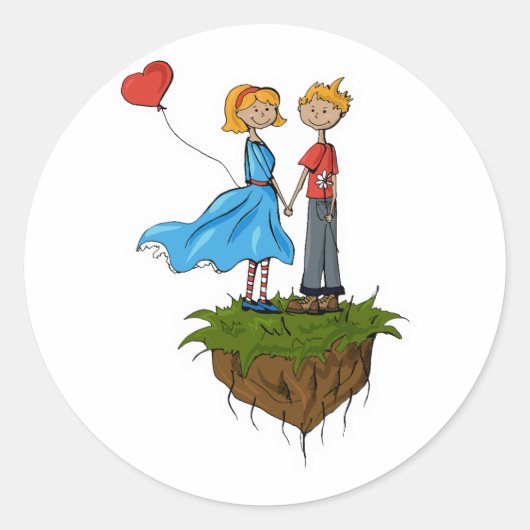 liefdevol stel ronde sticker (Voorkant)