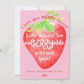 Liefdevolle Aardbeien Zoete Valentijnskaart Feestdagenkaart (Voorkant)