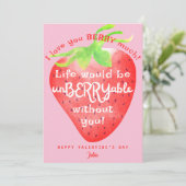 Liefdevolle Aardbeien Zoete Valentijnskaart Feestdagenkaart (Staand voorkant)
