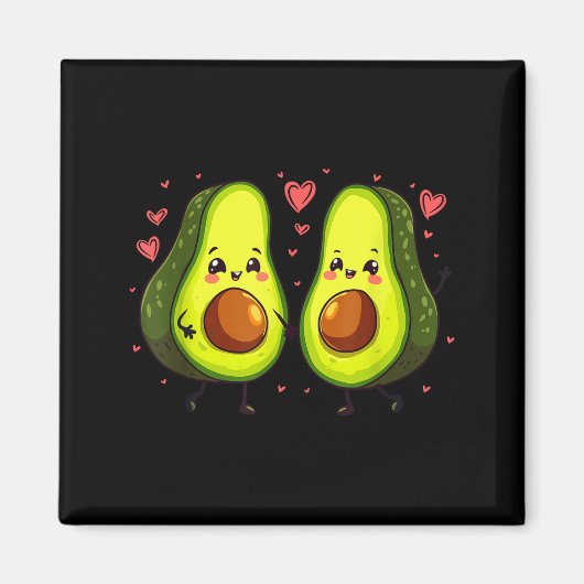 Liefdevolle Avocado Valentijnsdag Liefde Matching Magneet (Voorkant)