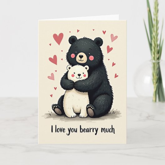 Liefdevolle Beer Knuffel Dag Kaart (Voorkant)