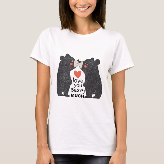 Liefdevolle Beer Knuffel T-shirt (Voorkant)