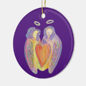 Liefdevolle Beschermengelen Kerstcadeau Ornament (Links)