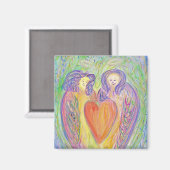 Liefdevolle Beschermengelen Kunst Koelkastmagneet Magneet (Voorkant / Achterkant)